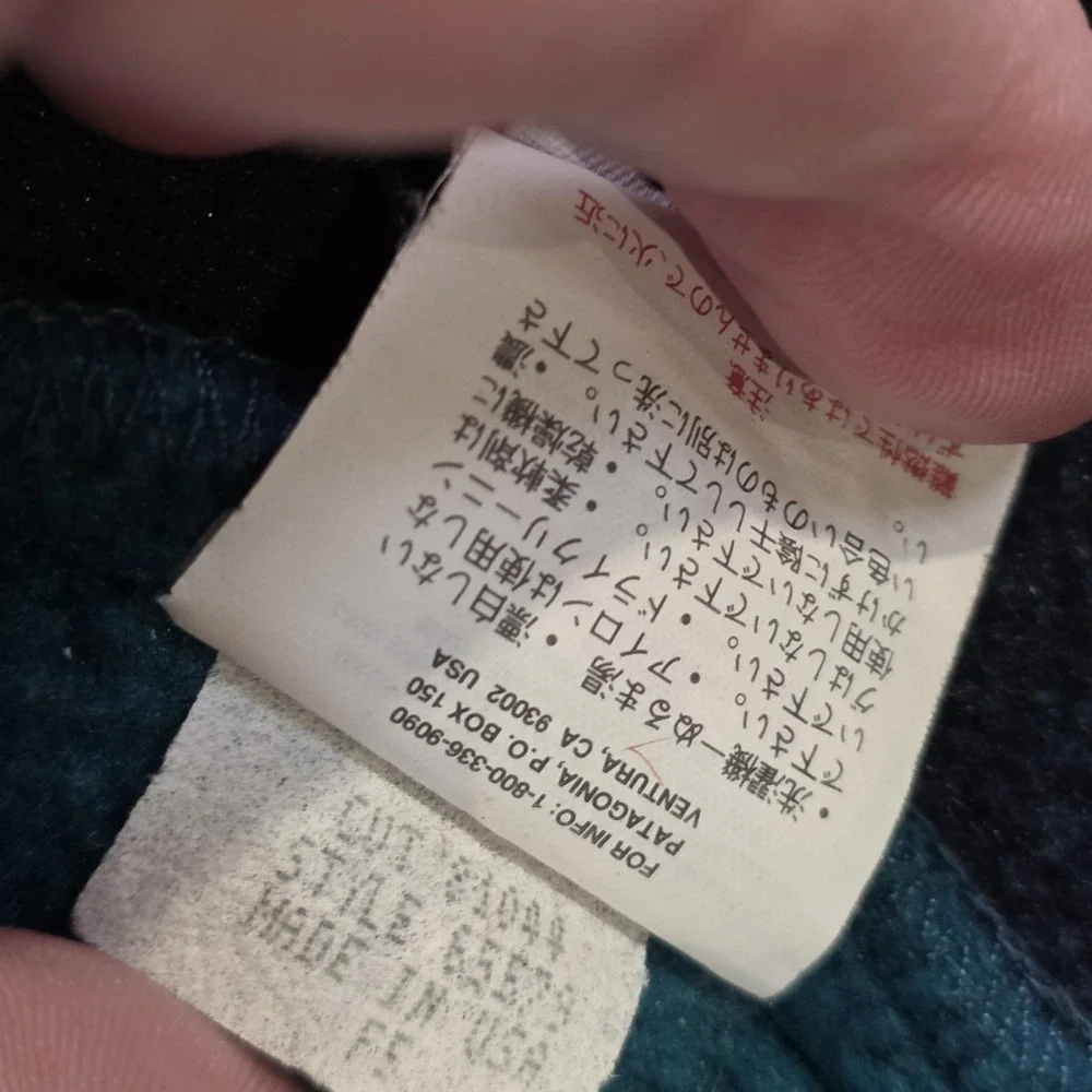 Vintage Patagonia Fleece Jacket Kids 14 Green High Pile‎ Sherpa Full Zip USA 90s